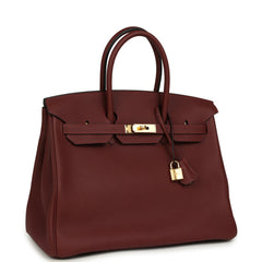 Hermes Birkin 35 Rouge H Togo Gold Hardware