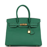 Hermes Birkin 30 Vert Vertigo Epsom Gold Hardware