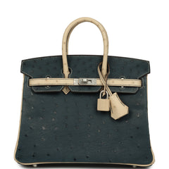 Hermes Special Order (HSS) Birkin 25 Vert Cypress, Parchemin Brushed Palladium Hardware