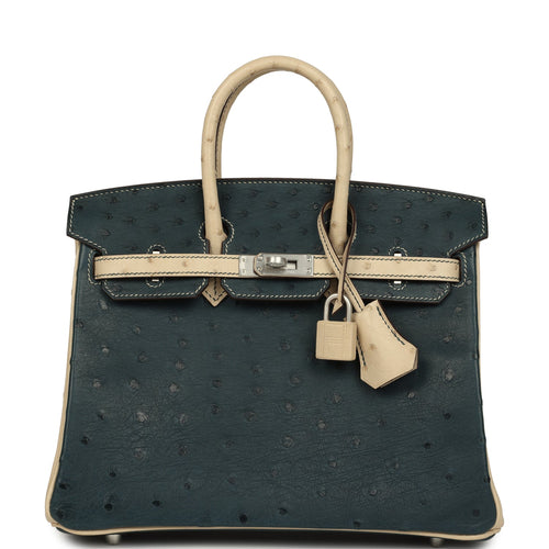 Hermes Special Order (HSS) Birkin 25 Vert Cypress and Parchemin Brushed Palladium Hardware