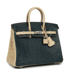 Hermes Special Order (HSS) Birkin 25 Vert Cypress, Parchemin Brushed Palladium Hardware