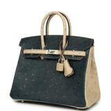 Hermes Special Order (HSS) Birkin 25 Vert Cypress and Parchemin Brushed Palladium Hardware - Thumbnail View 5