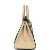 Hermes Special Order (HSS) Birkin 25 Vert Cypress and Parchemin Brushed Palladium Hardware - Thumbnail View 3