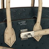 Hermes Special Order (HSS) Birkin 25 Vert Cypress and Parchemin Brushed Palladium Hardware - Thumbnail View 7