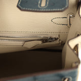 Hermes Special Order (HSS) Birkin 25 Vert Cypress and Parchemin Brushed Palladium Hardware - Thumbnail View 9