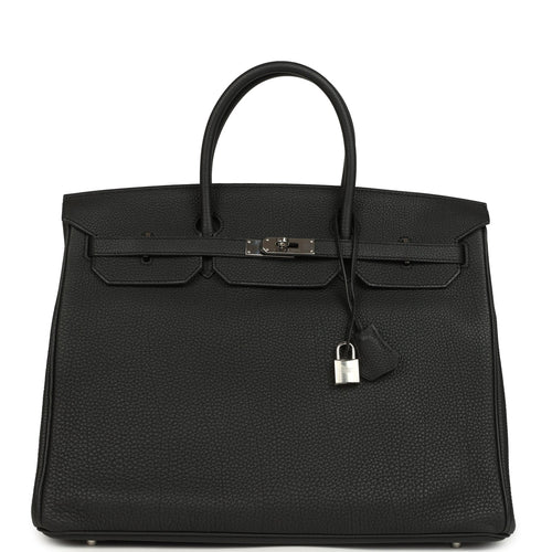 Pre-owned Hermes Birkin 40 Black Togo Palladium Hardware