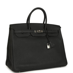 Pre-owned Hermes Birkin 40 Black Togo Palladium Hardware