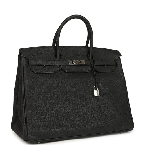 Pre-owned Hermes Birkin 40 Black Togo Palladium Hardware