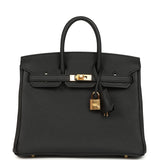 Hermes Birkin 25 Black Togo Gold Hardware