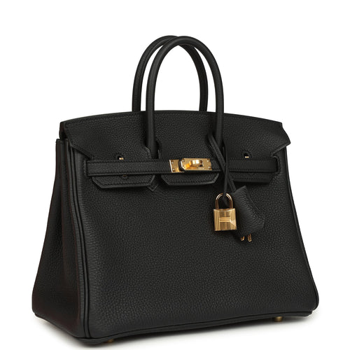 Hermes Birkin 25 Black Togo Gold Hardware
