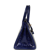 Pre-owned Hermes Birkin 30 Bleu Electric Shiny Niloticus Crocodile Gold Hardware - Thumbnail View 3