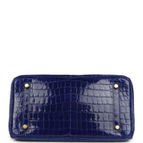 Pre-owned Hermes Birkin 30 Bleu Electric Shiny Niloticus Crocodile Gold Hardware - Thumbnail View 6