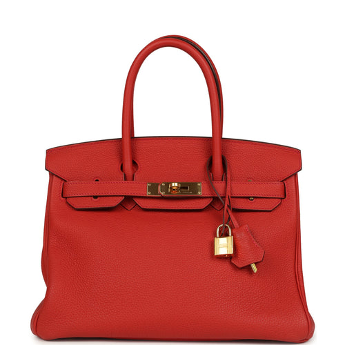 Pre-owned Hermes Birkin 30 Rouge Tomate Togo Gold Hardware