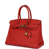Pre-owned Hermes Birkin 30 Rouge Tomate Togo Gold Hardware