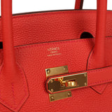 Pre-owned Hermes Birkin 30 Rouge Tomate Togo Gold Hardware