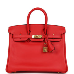 Hermes Birkin 25 Rouge De Coeur Jonathan Gold Hardware