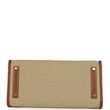 Hermes Birkin 35 A L'Envers Ficelle-Ecru H Dyed Canvas and Fauve Barenia Faubourg Palladium Hardware - Thumbnail View 6