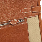 Hermes Birkin 35 A L'Envers Ficelle-Ecru H Dyed Canvas and Fauve Barenia Faubourg Palladium Hardware - Thumbnail View 7