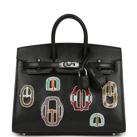 Hermes Birkin Sellier 20 “Bouclerie Moderne Casaque” Black Chevre Chamkila Palladium Hardware