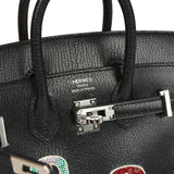 Hermes Birkin Sellier 20 “Bouclerie Moderne Casaque” Black Chevre Chamkila Palladium Hardware - Thumbnail View 7