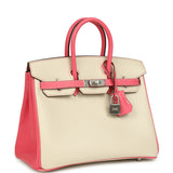 Hermes Special Order (HSS) Birkin 25 Craie and Rose Azalee Epsom Brushed Palladium Hardware