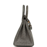 Hermes Birkin 25 Gris Meyer Ostrich Gold Hardware