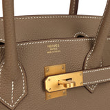 Hermes Birkin 30 Etoupe Togo Brushed Gold Hardware - Thumbnail View 7