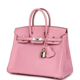 Pre-owned Hermes Birkin 25 Bubblegum Chevre Mysore Palladium Hardware