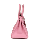 Pre-owned Hermes Birkin 25 Bubblegum Chevre Mysore Palladium Hardware