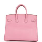 Pre-owned Hermes Birkin 25 Bubblegum Chevre Mysore Palladium Hardware