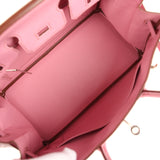 Pre-owned Hermes Birkin 25 Bubblegum Chevre Mysore Palladium Hardware