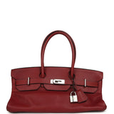 Vintage Hermes Shoulder Birkin 42 JPG Rouge H Clemence Palladium Hardware - Thumbnail View 1