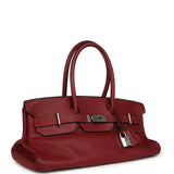 Vintage Hermes Shoulder Birkin 42 JPG Rouge H Clemence Palladium Hardware - Thumbnail View 2