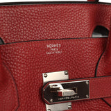 Vintage Hermes Shoulder Birkin 42 JPG Rouge H Clemence Palladium Hardware - Thumbnail View 7