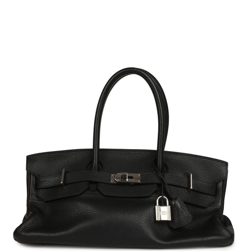 Vintage Hermes Shoulder Birkin 42 JPG Black Clemence Palladium Hardware