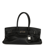 Vintage Hermes Shoulder Birkin 42 JPG Black Clemence Palladium Hardware - Thumbnail View 1