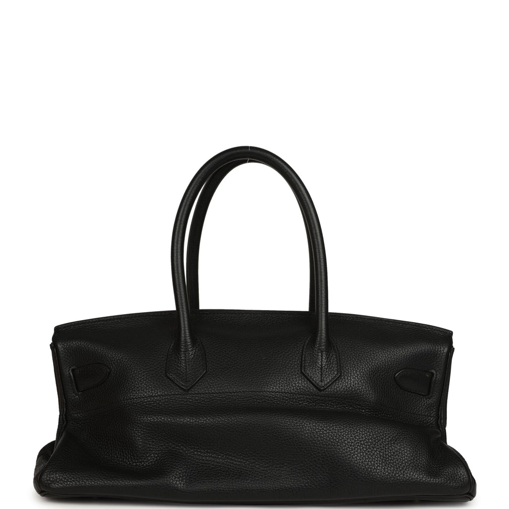 Vintage Hermes Shoulder Birkin 42 JPG Black Clemence Palladium Hardwar