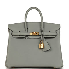 Hermes Birkin 25 Gris Mouette Togo Gold Hardware