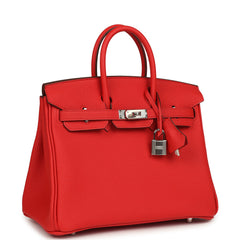 Hermes Birkin 25 Rouge de Coeur Togo Palladium Hardware
