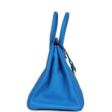 Pre-owned Hermes Birkin 35 Bleu Hydra Clemence Gold Hardware - Thumbnail View 3