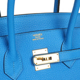 Pre-owned Hermes Birkin 35 Bleu Hydra Clemence Gold Hardware - Thumbnail View 7