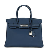 Hermes Birkin 30 Deep Bleu Togo Palladium Hardware - Thumbnail View 1