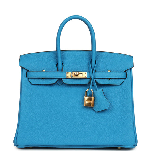 Hermes Birkin 25 Bleu Zanzibar Togo Gold Hardware