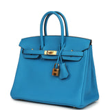 Hermes Birkin 25 Bleu Zanzibar Togo Gold Hardware - Thumbnail View 5