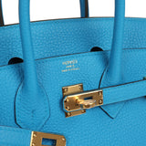 Hermes Birkin 25 Bleu Zanzibar Togo Gold Hardware - Thumbnail View 7