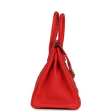 Pre-owned Hermes Birkin 30 Rouge de Coeur Togo Gold Hardware