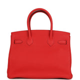 Pre-owned Hermes Birkin 30 Rouge de Coeur Togo Gold Hardware