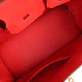 Pre-owned Hermes Birkin 30 Rouge de Coeur Togo Gold Hardware