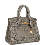 Pre-owned Hermes Jay Ahr Birkin 30 Gris Asphalte Epsom Bandana Embroidery Gold Hardware - Thumbnail View 2