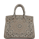 Pre-owned Hermes Jay Ahr Birkin 30 Gris Asphalte Epsom Bandana Embroidery Gold Hardware - Thumbnail View 4